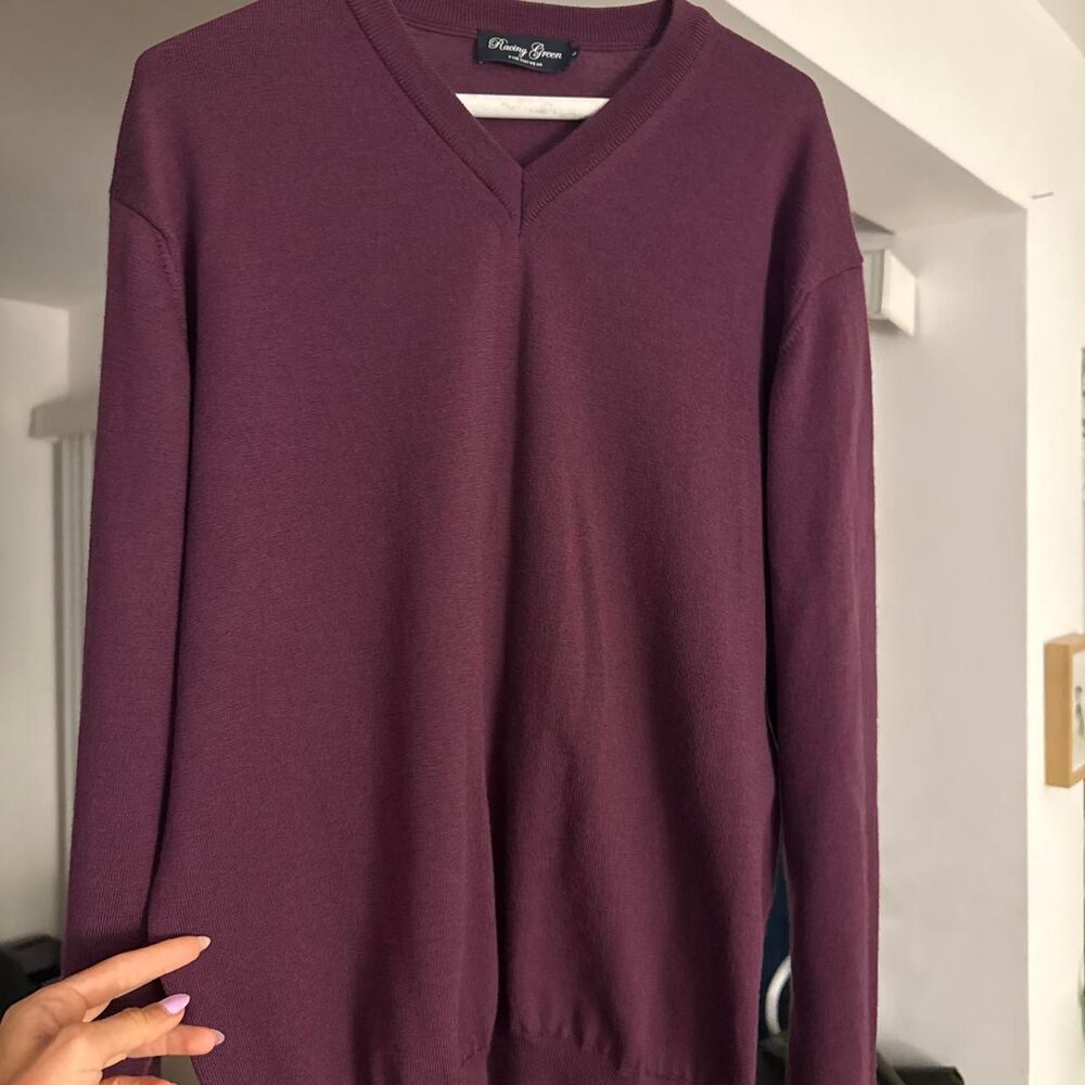 Racing-green Men's Burgundy and Purple Jumper
